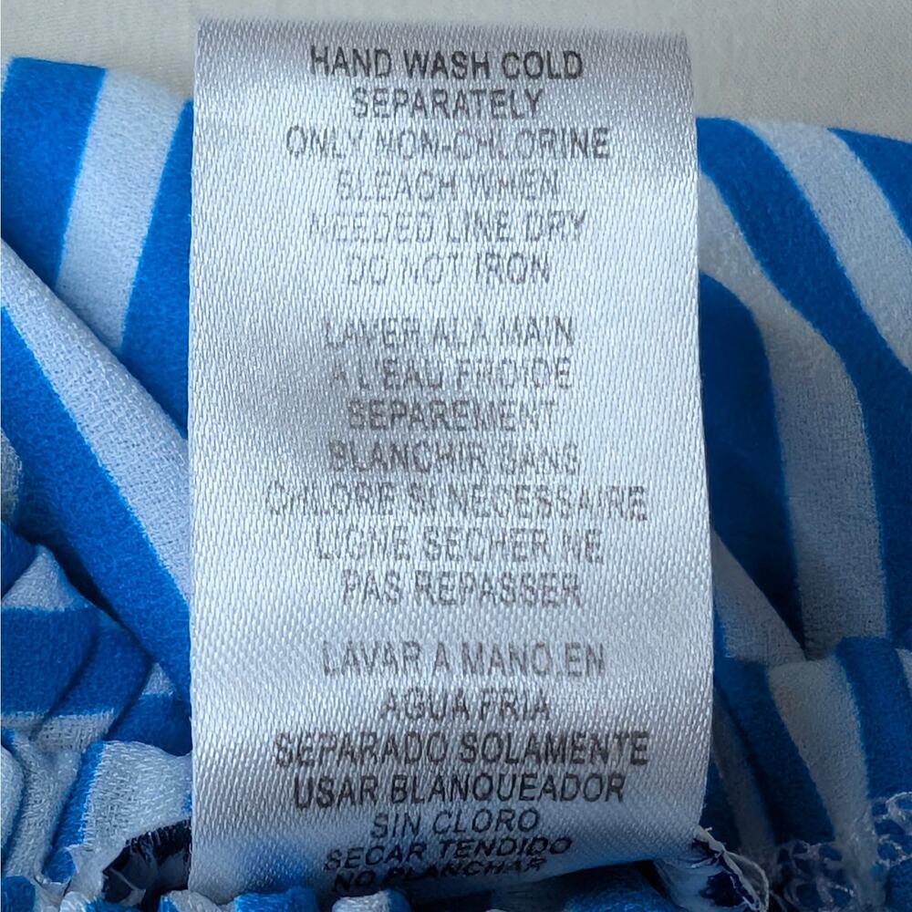 Tommy Bahama Off Shoulder Maxi Dress S Blue White Stripe Tiered Ruffle Resort - Picture 6 of 16